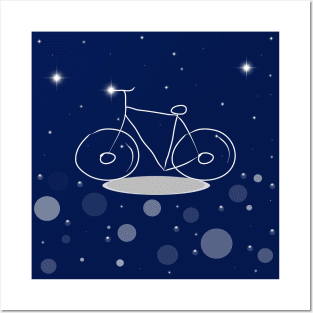 Bicycle, sport, active lifestyle, transportation with dark blue color background Posters and Art